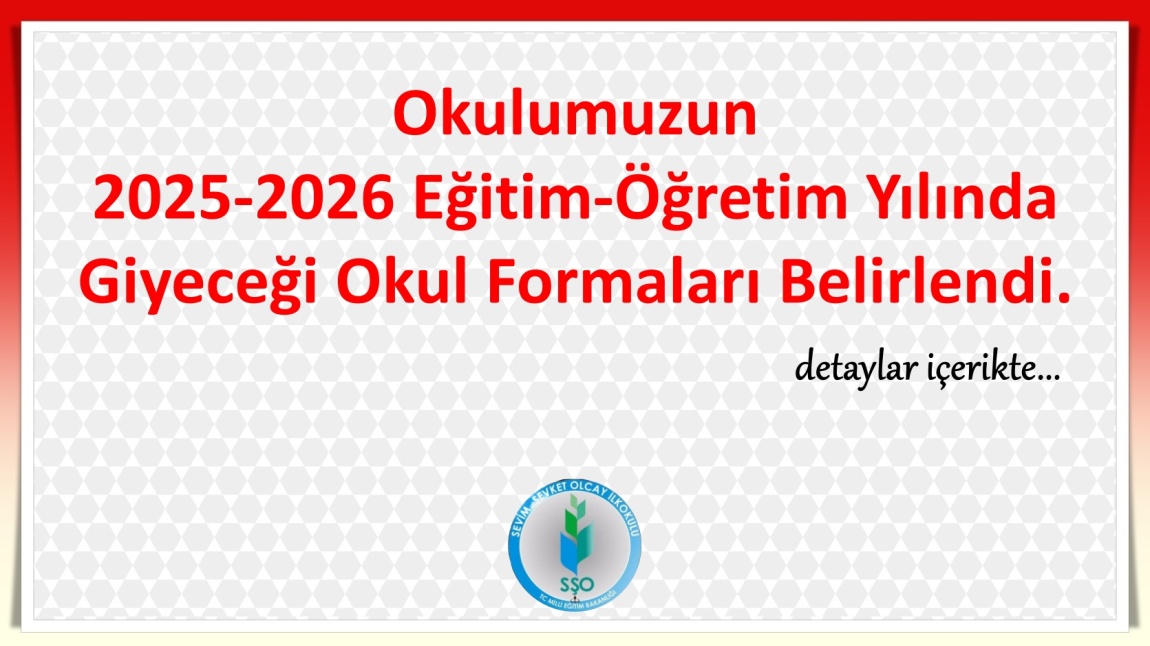 Okulumuzun 2025-2026 Eğitim-Öğretim Yılında Giyeceği Okul Formaları Belirlendi!